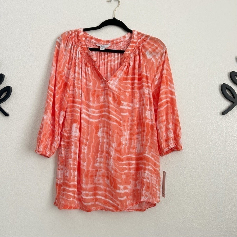 New Croft & Barrow Tie Dye Rayon Blouse